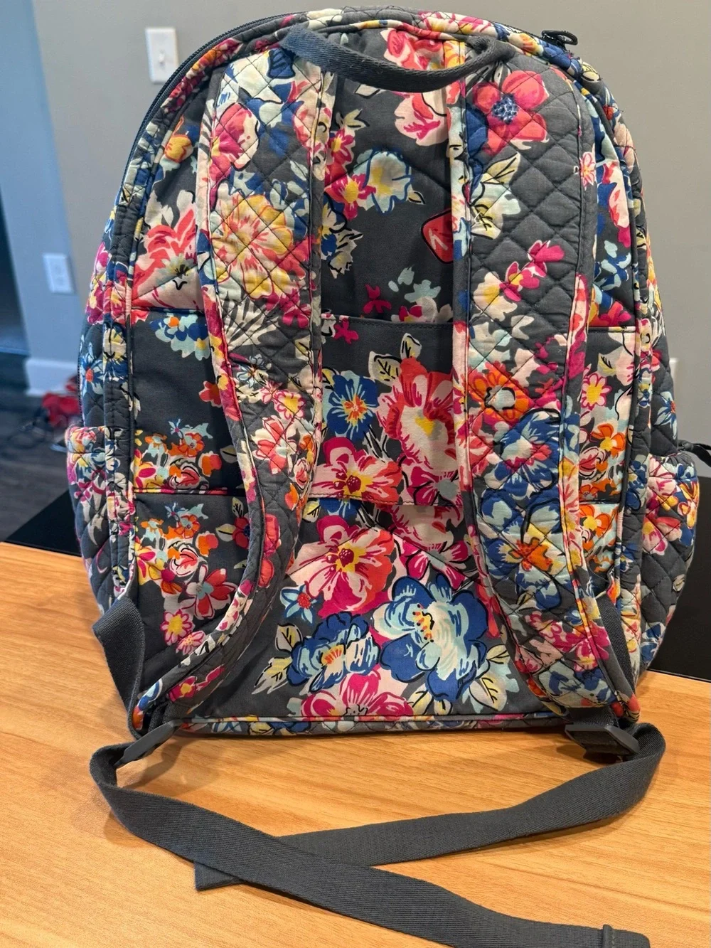 Vera Bradley Quilted Floral Backpack - Gray Multi